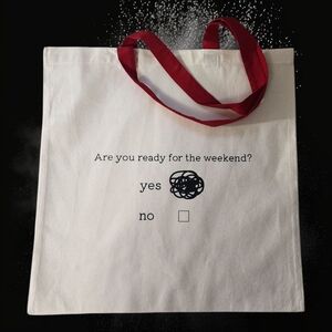 Weekend Canvas Tote with Red Handles